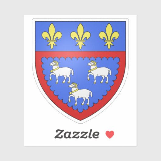 Wapen van Bourges, Cher, Centre-Val de Loire Sticker (Vel)