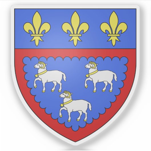 Wapen van Bourges, Cher, Centre-Val de Loire Sticker (Voorkant)