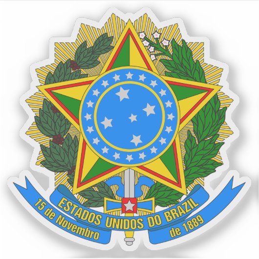 Wapen van Brazilië (1889-1968) Sticker (Voorkant)