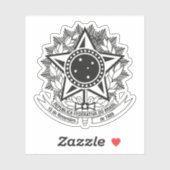 Wapen van Brazilië (1992-cadeau, variant b/w) Sticker (Vel)