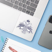 Wapen van Byzantium Sticker (Laptop met iPhone)