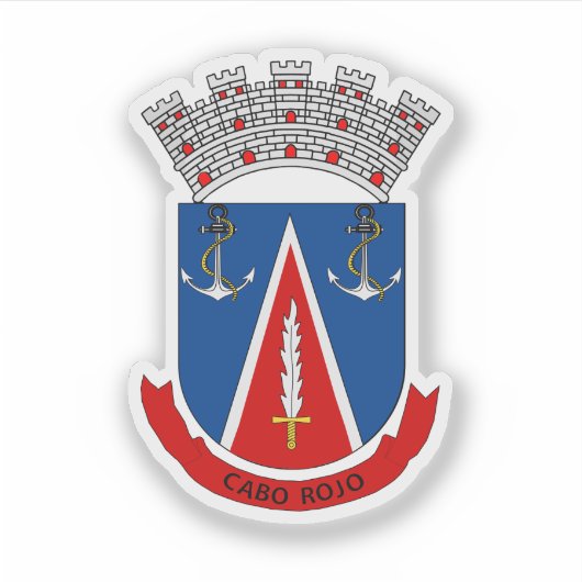 Wapen van Cabo Rojo, Puerto Rico Sticker (Voorkant)