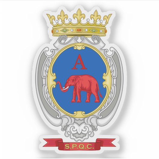 Wapen van Catania, Italië Sticker (Voorkant)