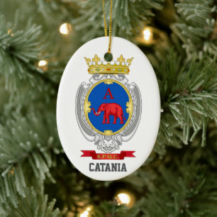 Wapen van Catania, Sicilië Keramisch Ornament