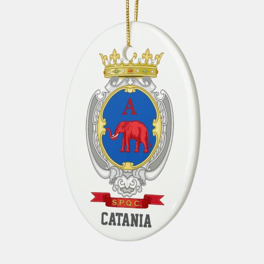 Wapen van Catania, Sicilië Keramisch Ornament (Links)