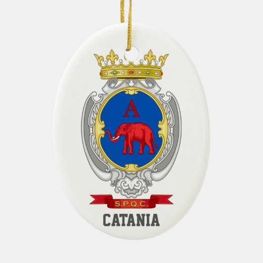 Wapen van Catania, Sicilië Keramisch Ornament (Achterkant)