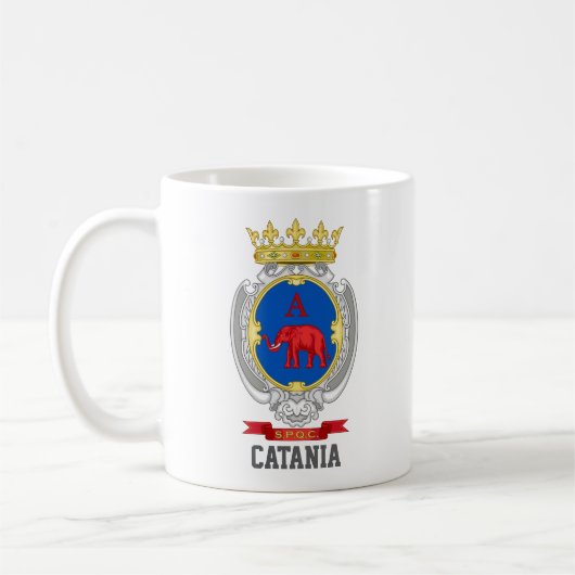 Wapen van Catania, Sicilië Koffiemok (Links)