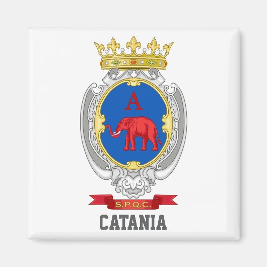 Wapen van Catania, Sicilië Magneet (Voorkant)