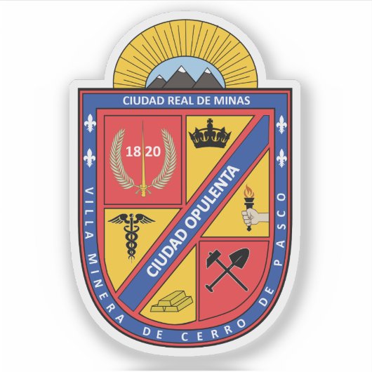 Wapen van Cerro de Pasco, Peru Sticker (Voorkant)