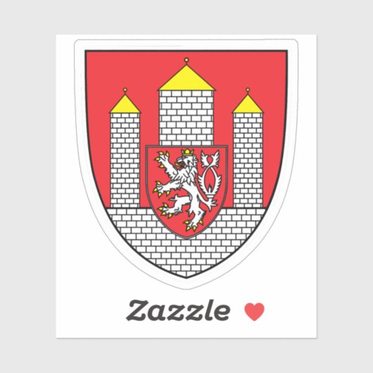Wapen van České Budějovice, Tsjechië Sticker (Vel)