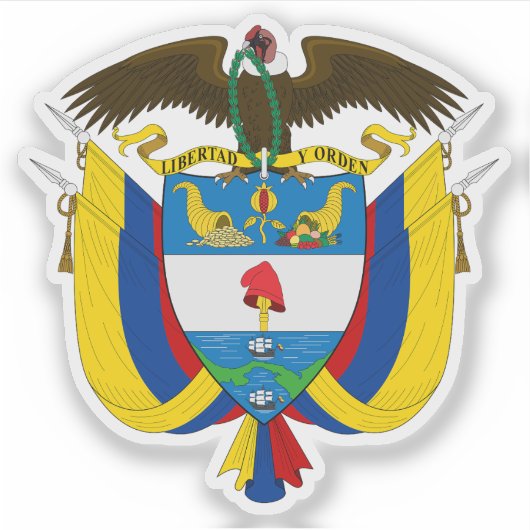 Wapen van Colombia Sticker (Voorkant)