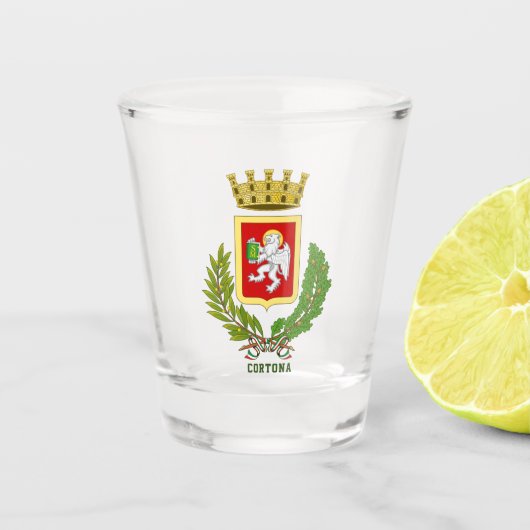 Wapen van Cortona, Italië Shot Glas (Voorkant)