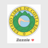 Wapen van Costa Rica (1824-1840 & 1842-1848) Sticker (Vel)