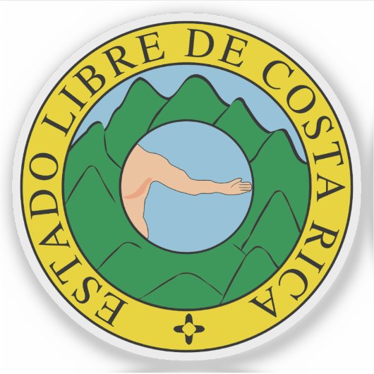 Wapen van Costa Rica (1824-1840 & 1842-1848) Sticker (Voorkant)