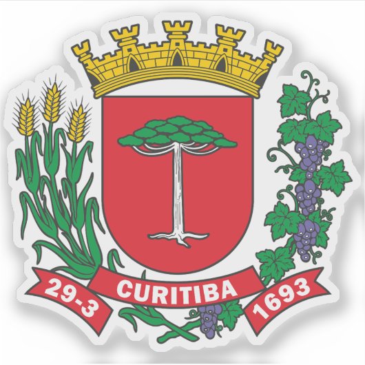 Wapen van Curitiba, Brazilië Sticker (Voorkant)