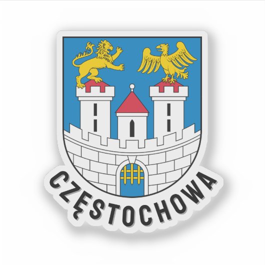 Wapen van Częstochowa, Polen Sticker (Voorkant)