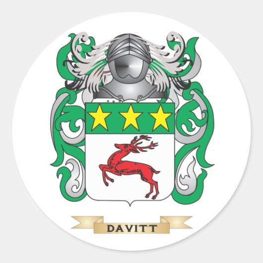 Wapen van Davitt Ronde Sticker (Voorkant)
