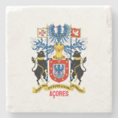 Wapen van de Azoren Stenen Onderzetter (Voorkant)