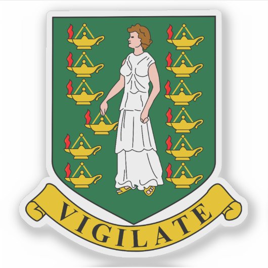 Wapen van de Britse Maagdeneilanden Sticker (Voorkant)