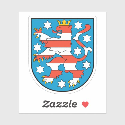 Wapen van de deelstaat Thüringen, Duitsland Sticker (Vel)