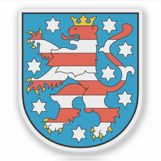 Wapen van de deelstaat Thüringen, Duitsland Sticker (Voorkant)