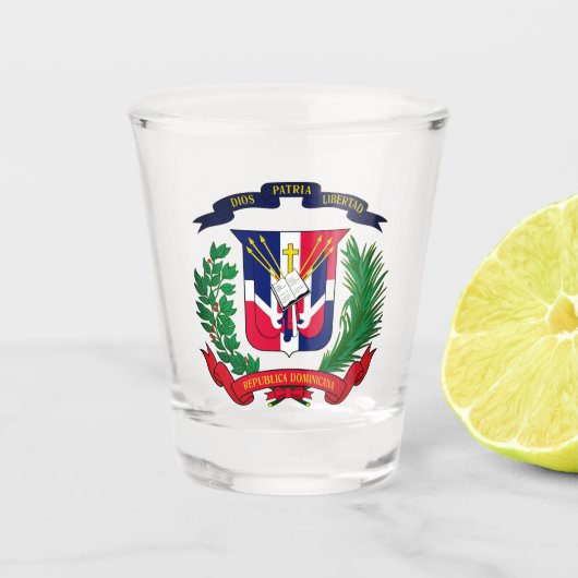 wapen van de Dominicaanse Republiek Shot Glas (Voorkant)
