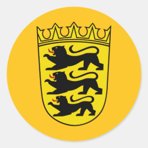 Wapen van de Duitse deelstaat Baden-Württemberg Ronde Sticker