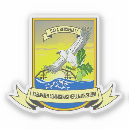 Wapen van de Duizend Eilanden, Indonesië Sticker (Voorkant)