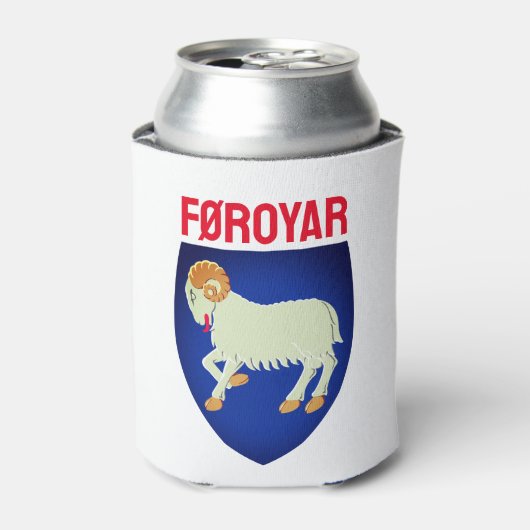 wapen van de Faeröer (DENEMARKEN) Blikjeskoeler (Blikje Voorkant)