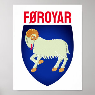 wapen van de Faeröer (DENEMARKEN) Poster