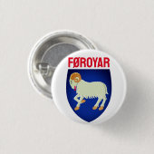 wapen van de Faeröer (DENEMARKEN) Ronde Button 3,2 Cm (Voorkant /achterkant)