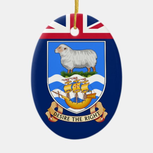 Wapen van de Falklandeilanden Keramisch Ornament (Voorkant)