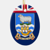 Wapen van de Falklandeilanden Keramisch Ornament (Achterkant)