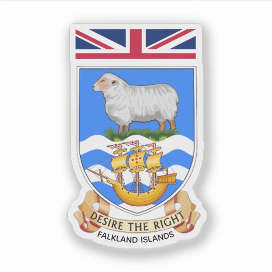 Wapen van de Falklandeilanden Sticker (Voorkant)