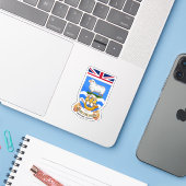 Wapen van de Falklandeilanden Sticker (Laptop met iPhone)