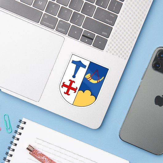 Wapen van de gemeente Ishoj Sticker (Laptop met iPhone)