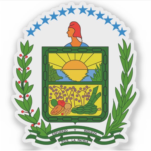 Wapen van de provincie Los Ríos, Ecuador Sticker (Voorkant)