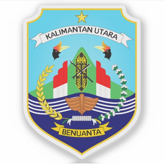 Wapen van de provincie Noord-Kalimantan, Indonesië Sticker (Voorkant)