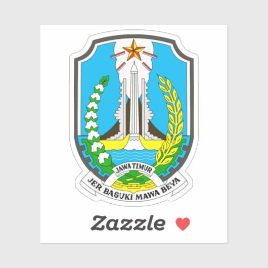 Wapen van de provincie Oost-Java, Indonesië Sticker (Vel)