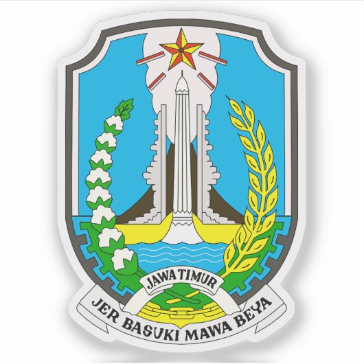 Wapen van de provincie Oost-Java, Indonesië Sticker (Voorkant)