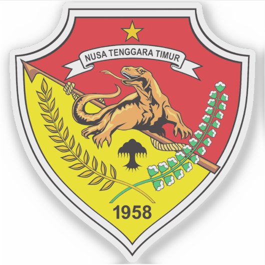 Wapen van de provincie Oost-Nusa Tenggara, Indones Sticker (Voorkant)