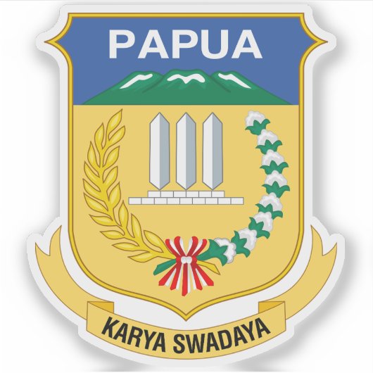 Wapen van de provincie Papoea, Indonesië Sticker (Voorkant)