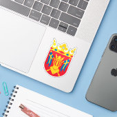 Wapen van de regio Zuidwest-Finland Sticker (Laptop met iPhone)