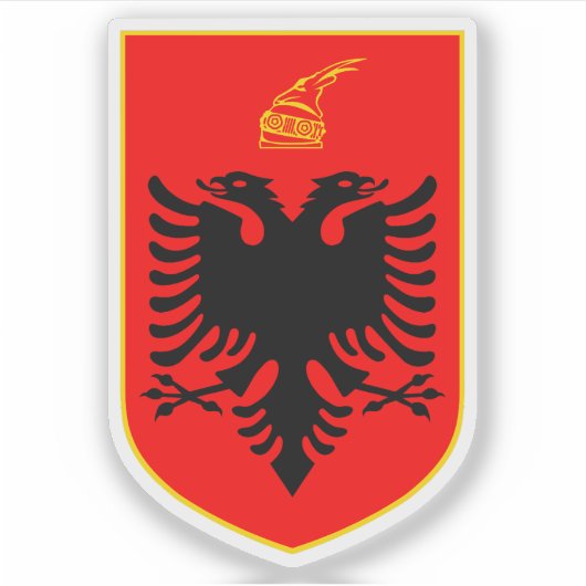 Wapen van de Republiek Albanië Sticker (Voorkant)