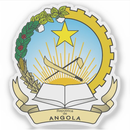 Wapen van de Republiek Angola Sticker (Voorkant)