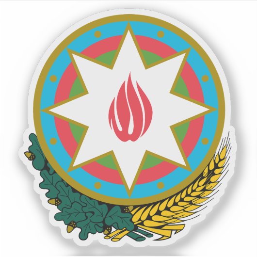 Wapen van de Republiek Azerbeidzjan Sticker (Voorkant)