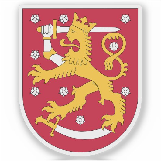 Wapen van de Republiek Finland Sticker (Voorkant)
