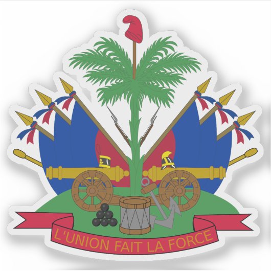 Wapen van de Republiek Haïti (1859-1964) Sticker (Voorkant)