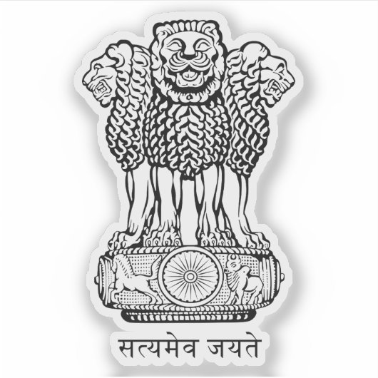 Wapen van de Republiek India Sticker (Voorkant)