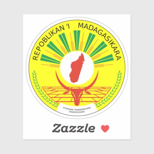 Wapen van de Republiek Madagaskar Sticker (Vel)